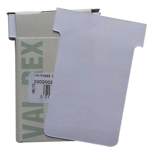 Eurocharts T-Cards Pk100 - White - Size 2
