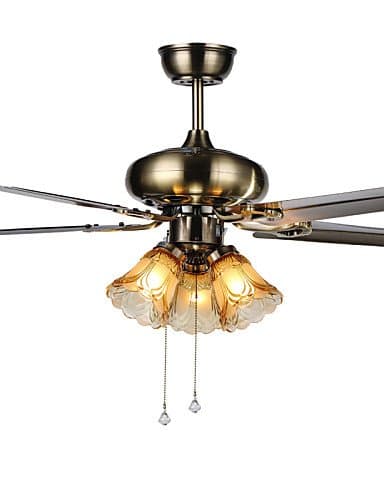 DXZMBDM Ceiling Fans Luxe Eco Modern Ceiling Fan With Light , 42-Inch Blades, Brushed Steel Finish , 220-240v-bronze