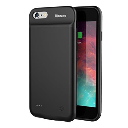iPhone 6 6S Battery Case, Marsno 3000mAh Smart Charging Case for iPhone 6/6S (4.7 inch) Portable Extended Battery Pack Power Case, Protective Battery Case Lightning Cable Input (Black)