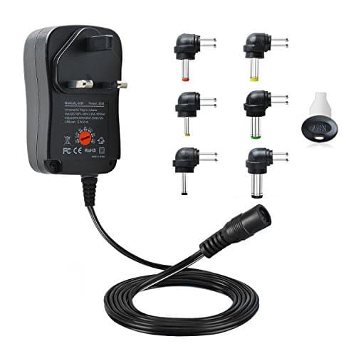 Aukru Universal 30W 3V 4.5V 5V 6V 7.5V 9V 12V 2000mA Power Supply Regulated Multi Voltage Switching Replacement Power Adapter Charger for Household Electronic Devices with 5V 2.1A USB Charging Port