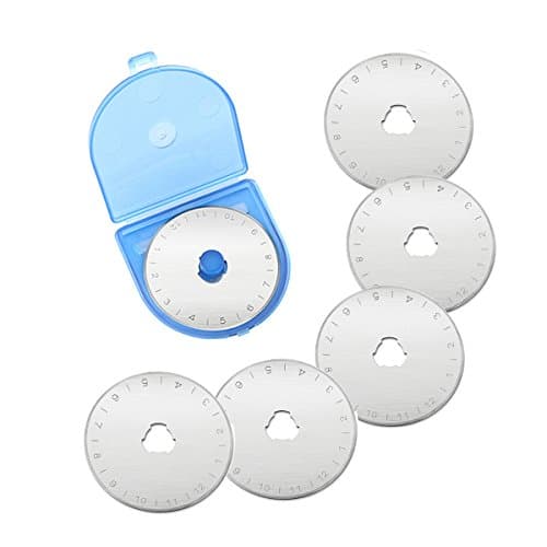 Tmade 5PCS 45mm Contour Rotary Cutter Blade Replacement for Fabric, Scrapbooking, Quilting and Sewing