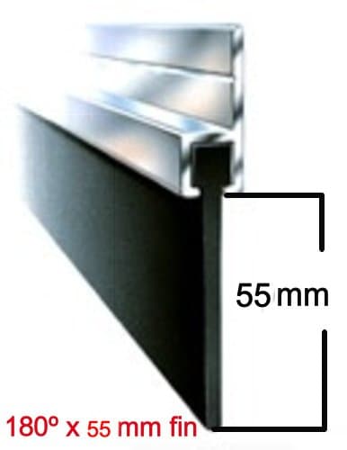 14FT IMPERAL 55Mm x 180º Aluminium and Rubber Draught Excluder Seal for The Bottom of A Garage Door