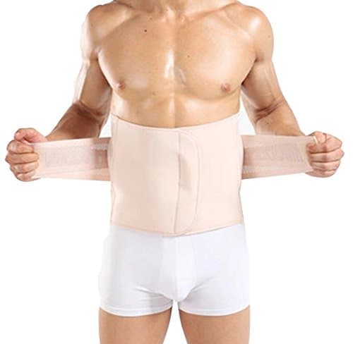 Men's Adjustable Workout Waist Trimmer Support Lower Back &amp; Lumbar Slimming Belt (XX-Large, Nude)