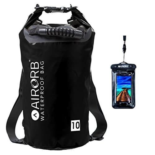 Ultralight Waterproof Dry Bag with Straps and Heavy Duty Handle - 4 Colours - 10ltr Small and 20l Large Rucksack Duffel Bags with Waterproof Universal Phone Case - Travelling Duffle Backpack