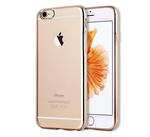 Mobiusphy applicable to iphone 8plus(5.5Inch) / iphone 7plus(5.5Inch) plating transparent mobile phone case protective cover tpu soft shell [new] [Non-slip] [scratch-resistant],gold