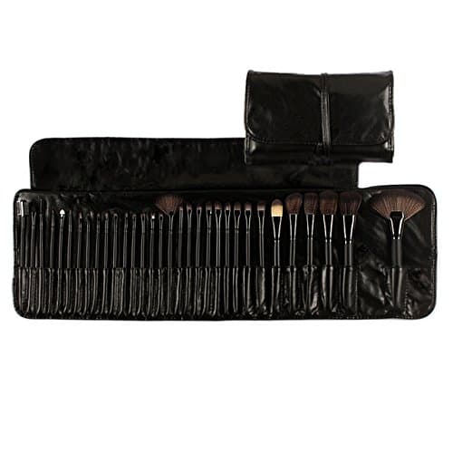 32Pcs Print Logo Makeup Brushes Professional Cosmetic Make Up Brush Set The Best Quality - Black