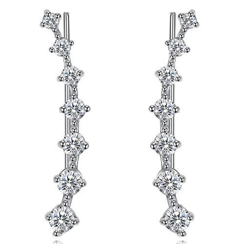 Diamond Ear Cuff Silver Plated Crystal 'Ear Cuff Earrings