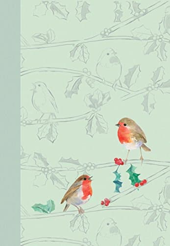 Christmas Robin and Holly Thin Blank Jotter.