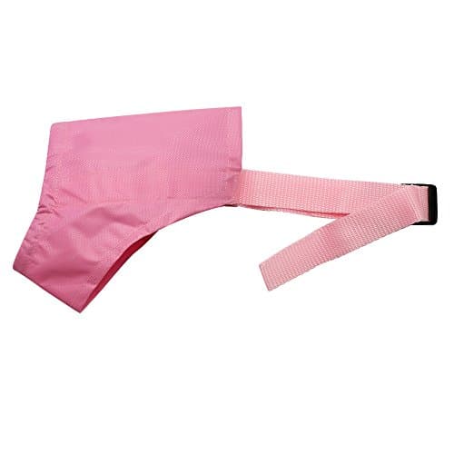 Winstory Fabric Puppy Dog Muzzle Adjustable Grooming Safety No Bite Bark Nipping Chewing Pink