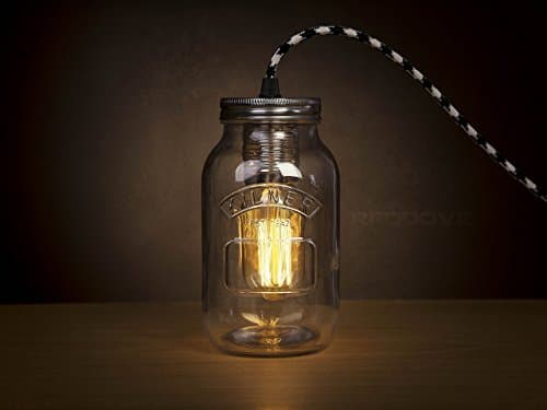 Kilner mason Jam Jar plug pendant light lamp