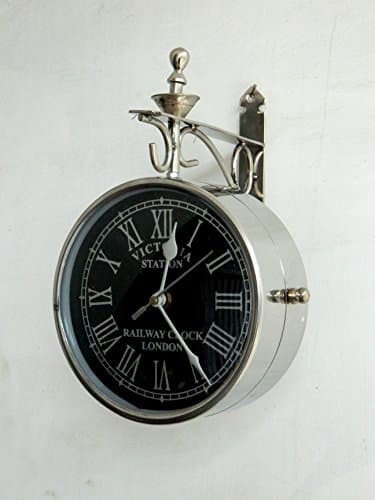 tucasa 10" Double Sided Victorian Style Station Clock