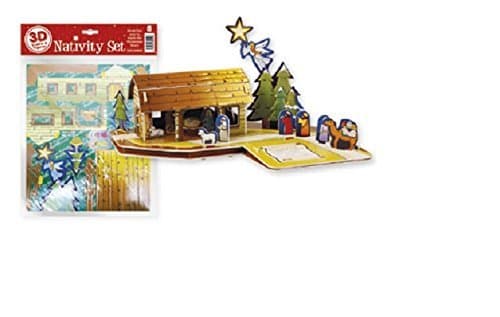 Self assembly 3d board nativity scene set children's activity Christmas gift DIY
