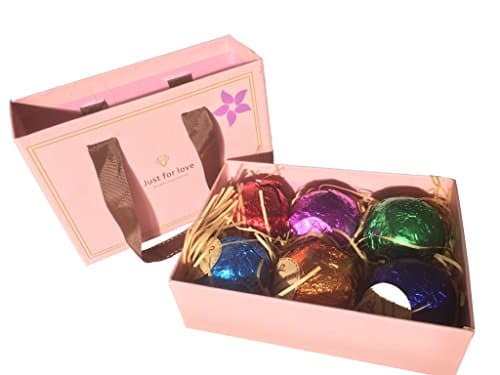 Premium Natural Bath Bomb Set 6 Different Scents Included - Ideal Gift for Any Occasion (Pink)