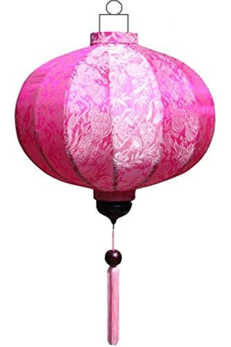 Vietnamese Silk Lantern Round Pink by Lampionsenzo
