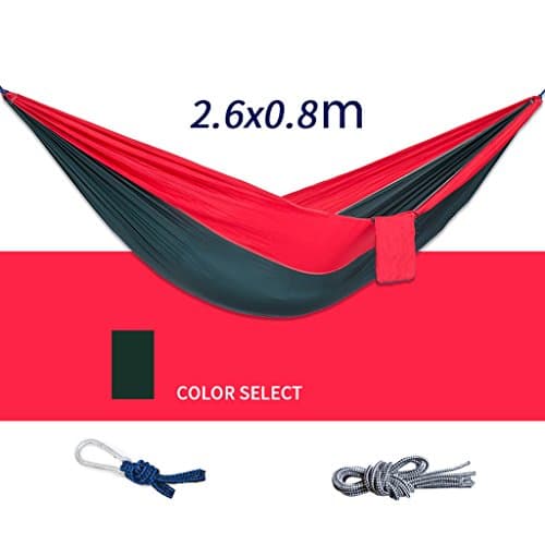 wysm Hammock drop umbrella cloth 260 * 80cm single indoor dormitory swing travel mountaineering - weight 200kg ( Color : Red green )