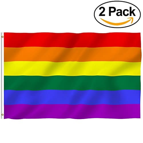 Wapour 2 Pack Flags Pride Gay Pride Rainbows Flag, 5 x 3 ft/ 150 x 90 cm