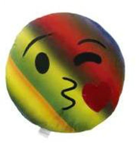 Super Rainbow Emoticon Pillow Cushion Comforter - 30cms - Winking