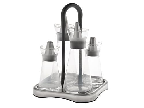 Chio Cruet Set, Glass, Transparent/Black, 4 Pieces