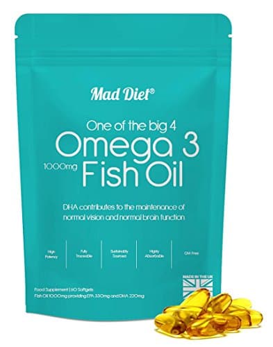 Mad Diet High Strength Omega 3 Fish Oil – Practitioner Quality - 60 Softgels