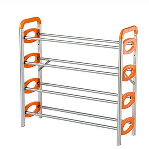 QFFL Creative Four Layers Stainless Steel Shoe Rack / Large Capacity Reinforced Shoes Storage Rack/ Foyer Simple Anti-corrosion Shoebox 66 * 21 * 64 cm Shoebox