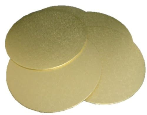 5 X Gold Round Circle Cake Boards 250mm 10" - 3mm Thick