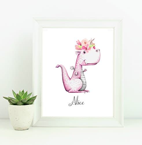 Personalised Dragon Print, poster, nursery decor