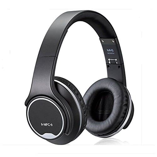 Lerbyee Bluetooth Headphones Wireless 2 in 1 Foldable Noise Cancelling Headset Over-Ear Stereo Foldable Earphone with NFC Two-way Sound High- Resolution Audio for iOS Andrioid Smartphones