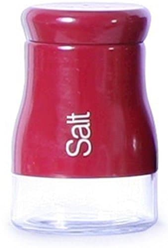 Sabichi Bright Red Biscuit jar Pasta Jar, Salt Pepper Tea Coffee Sugar Canisters (Salt)