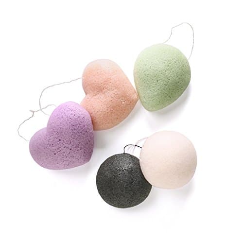 Konjac Sponge - 3 or 5 Pack 100% Pure Natural Extra Soft Konjac Facial and Body Cleansing Sponge Puff for Delicate,Sensitive Skin Even for Newborn Babies (5 Pack)
