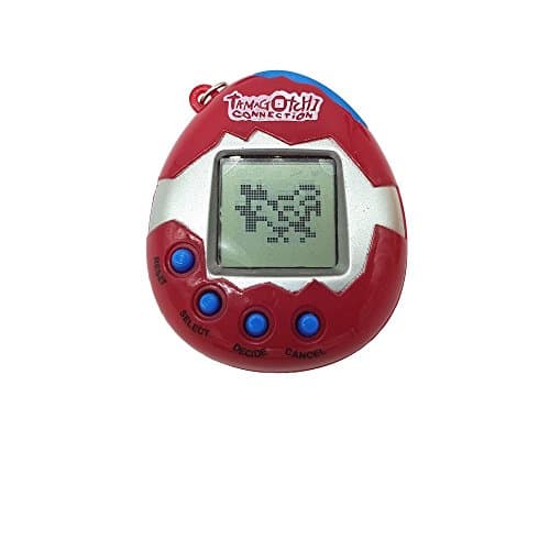 Retro virtual pet by Spindee® choose colour 90s funny 168 cyber-pets in 1 hot tamagotchi toy keyring (Red)