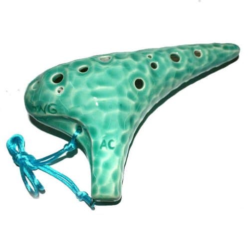 Masterpiece Ocean Wave 12 Hole Ceramic Alto Ocarina, Glazed blue
