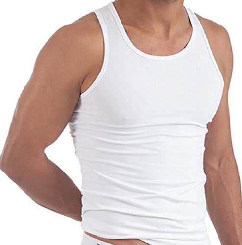 Thread Linen 3 X Mens Vests 100% Cotton Tank TOP Summer Training Gym Tops Pack White (3XL, White)
