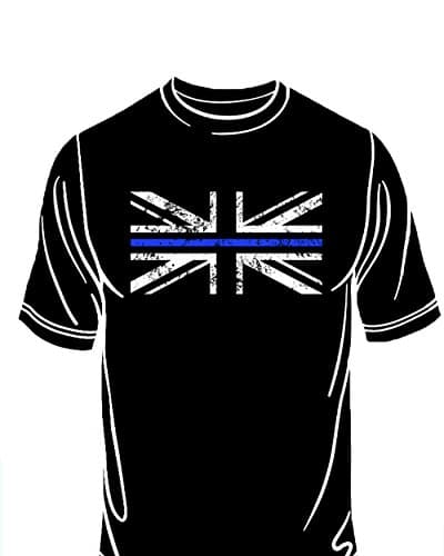Thin Blue Line - Police - Union Jack T - Shirt (Extra Extra Large)