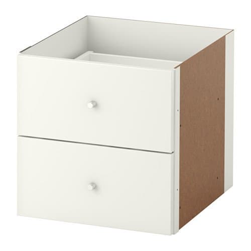 KALLAX Insert with 2 drawers W33x D37 xH33 cm - Choose your colour (High-gloss White)