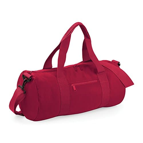 Bagbase Plain Varsity Barrel / Duffle Bag (20 Litres) (One Size, Claret/Claret)
