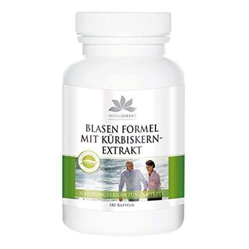 Herbadirekt Bladder formula with pumpkin seed extract, vegan, 180 capsules