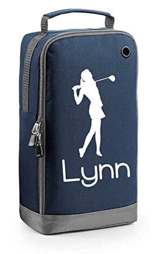 Ladies Personalised Golf Shoe Bag with Carry Handle. (Navy)