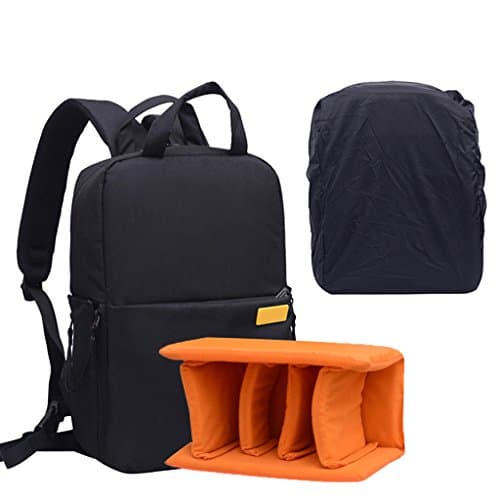 inPixel Cemera Bag with Large Capacity and Water Resistant Material Multifunction Travel Backpack for Sony Canon Nikon Olympus Lens Tripod and Accessories (Black)