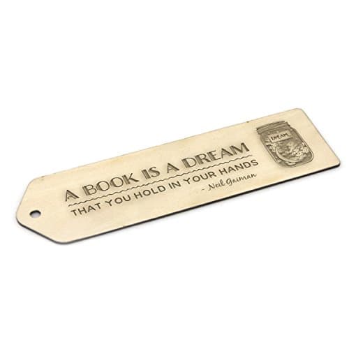 Engraved Wooden Bookmark "A book is a dream..."