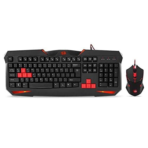 S101 Vajra USB Gaming Desktop Keyboard with Centrophorus USB Gaming Mouse 2000dpi for Windows XP/10/8 /7 Vista Plug and Play
