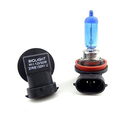 2x H11 55 W 6000 K 12 V Super White Halogen Bulbs Xenon Effect Jurmann PGJ19-2 E13 Original Pack of 2)