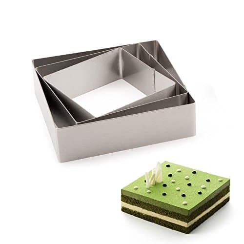 RFF-Family practical Mousse cake tool stainless steel square 6 inch 8 inch 10-inch three-set-MEIXI&amp;