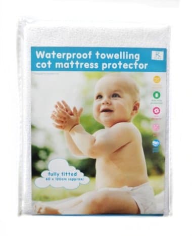 R Kids Waterproof Towelling COT Mattress Protector with Polyurethane Backing
