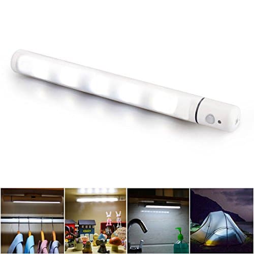 Ouonline Motion Sensor Light Rotating LED Night Light with Magnetic Base for Camping, Hallway, Stairway, Closet, Wardrobe