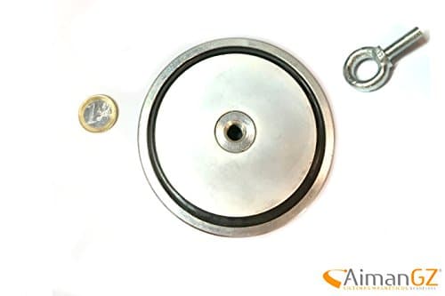 1 superiman with Hook, 97 mm Diameter x 20 mm Thickness – 300 kg pull for Fishing with Magnets