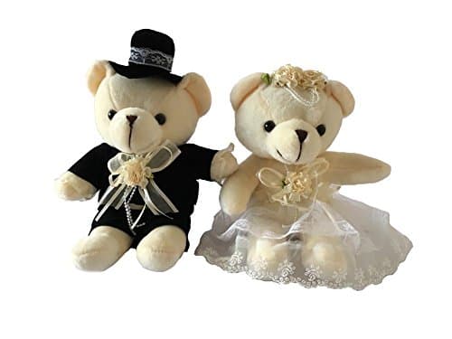 Plush Soft Wedding Bride and Groom Bears For Wedding Decorations Wedding Car Wedding Events (7")