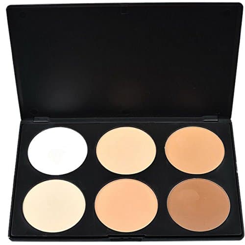 JasCherry Pressed Powder Compact Makeup Contour Palette Set Essential Fondation Fix Face Contour Powder Cosmetic Kit 6 Colours Color #1