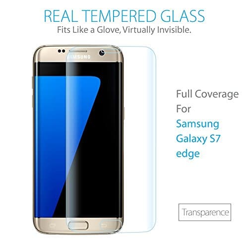 Galaxy S7 Edge 3D Curved Tempered Glass Screen Protector,[SZEETECH] Premium 0.26MM Ultra Slim Tempered Glass Full Coverage Screen Protector,3D Curved Surface Radian Integration Protective Film Anti-scratch Anti-fingerprint for Samsung S7 Edge（Clear)