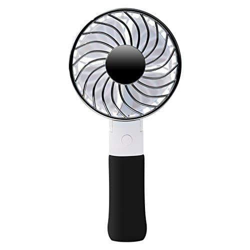 SZ Yideng USB Foldable Handheld cooling Fan with 1800mAh Rechargeable Battery 3 Speeds Personal Desktop Fan For Home ,Travel, Office and Outdoor (Black)