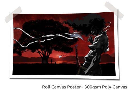 Blood Drenched Sundown Afro Animated Comic, Size: 16" x 12" (40cm x 30 cm Approx), Anime Naruto Manga Canvas Poster Art Picture Print (CANVAS POSTER)